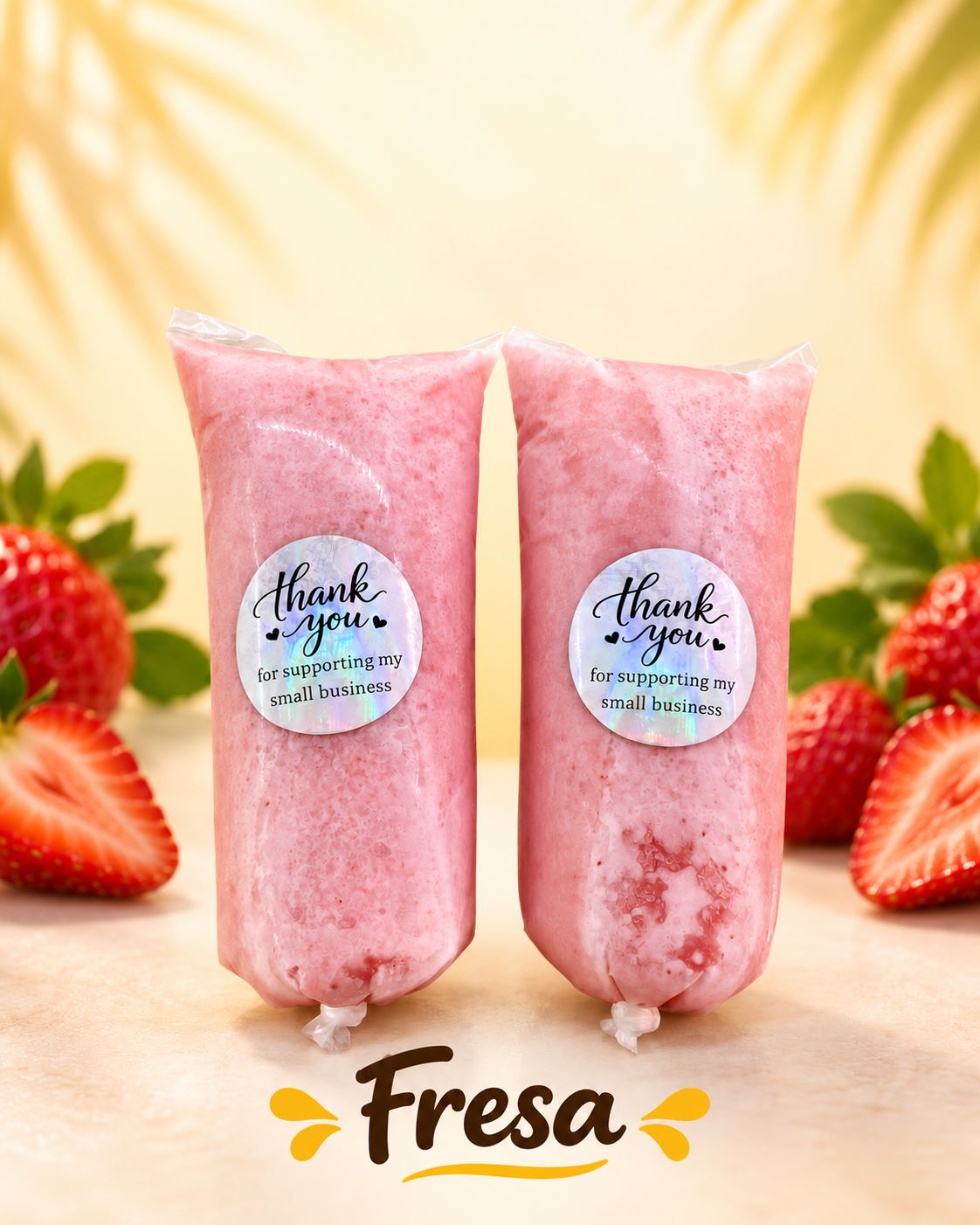 Paletas de fresa de Delicias del Sol