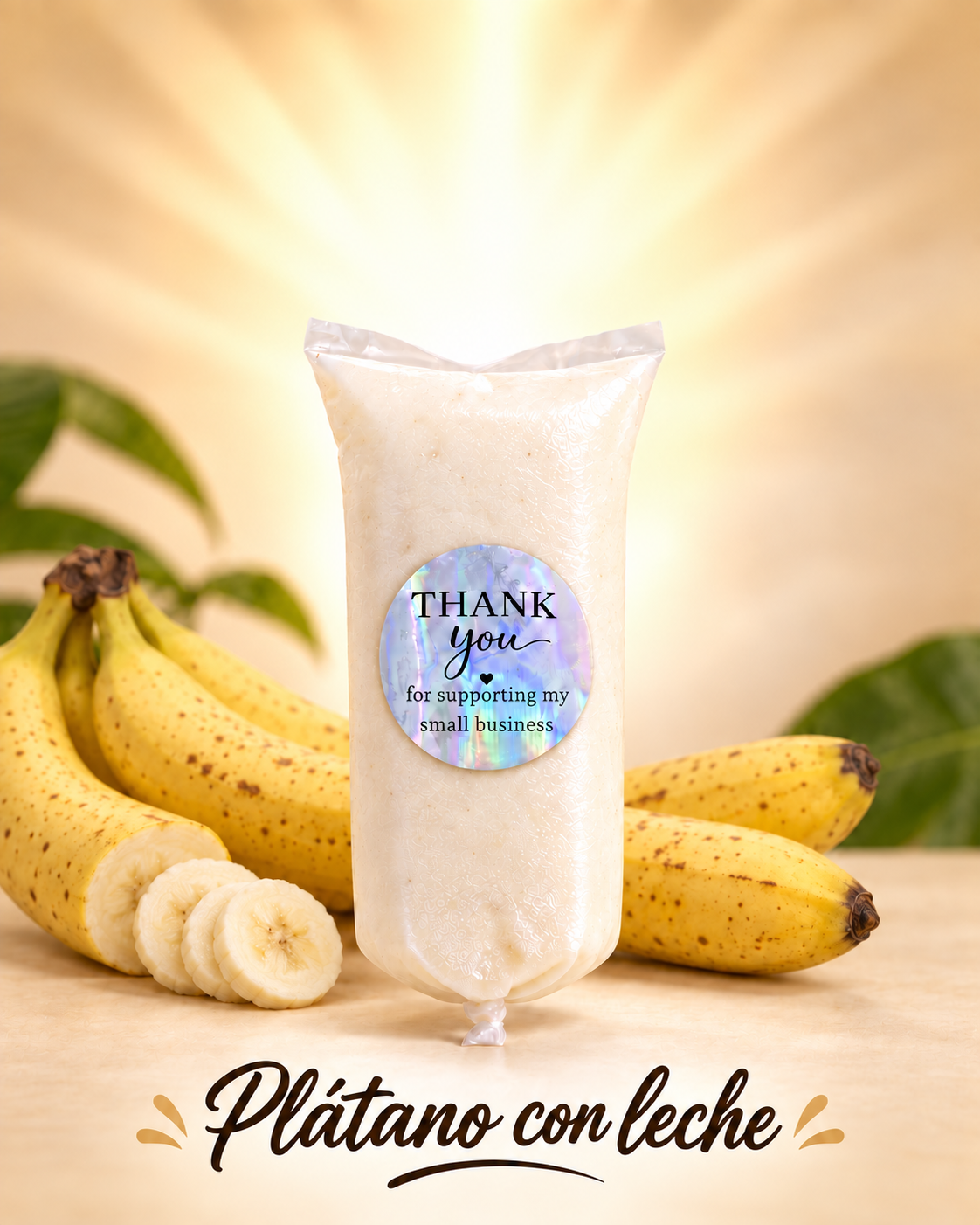 Paleta de plátano con leche de Delicias del Sol